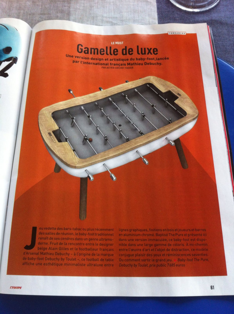 baby-foot the pure dans magasine Equipe